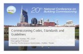 Commissioning Codes, Standards and Guidelines -  · PDF fileCommissioning Codes, Standards and Guidelines. ... Specifications, ... Remodeling, Maintenance, Seasonal Testing