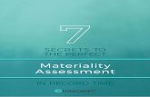 Materiality Assessment - Datamaran · PDF fileStudies have shown a link between ESG concerns with strategy for improved long term corporate performance. ... the materiality assessment
