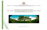 INSPECTION REPORT OF THE ENVIRONMENTAL ... - · PDF file3 Inspection Report of the Environmental Inspection Department 2016 COMPETENCES OF THE ENVIRONMENTAL INSPECTION DEPARTMENT Pursuant
