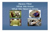 Alpaca Fiber What We Know What We Need to  · PDF file30+ interior textiles, carpets, ... cotton, silk and synthetic fibers ... Moisture Management
