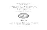 VIRGINIA MILITARY  · PDF fileUpon entry into VMI, each cadet is assigned an academic advisor (by his/her department head) who,