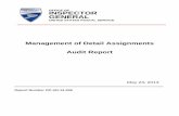 Management of Detail Assignments Audit Report - USPS · PDF fileMay 23, Management of Detail Assignments Report Number BACKGROUND: A temporary (detail) assignment is the placement