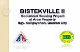 BISTEKVILLE II In City Relocation · PDF fileBISTEKVILLE II Socialized Housing Project at Arce Property Bgy. Kaligayahan, Quezon City. ... (BIR Form No. 2316) and latest one (1) month