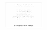 Modulhandbuch Bachelor-Studiengang Deutsches und ... · PDF file3 Modulüberblick – Stand: 20.11.2014 Bachelorstudiengang Deutsches und Europäisches Wirtschaftsrecht Studiendauer: