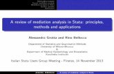 A review of mediation analysis in Stata: principles ... · PDF fileA review of mediation analysis in Stata: principles, ... Standard approach - Baron and Kenny, 1986 Model for the