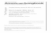 Thursday Evening, January 29, 2015, at 7:30 and 9:30 m r ...americansongbook.lincolncenter.org/2015/assets/img/downloads/01-29... · Thursday Evening, January 29, 2015, at 7:30 and