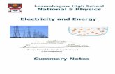 Lesmahagow High School National 5 Physics Electricity · PDF fileLesmahagow High School National 5 Physics ... In Physics, the standard unit for time is ... A heating element is placed