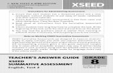 XSEED Summative Assessment Test 2 - · PDF fileXSEED Summative Assessment – Test 2 ... This is a biography because it is written from the third person point of ... © XSEED Education