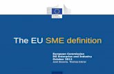 The EU SME  · PDF fileThe EU SME definition. The EU SME definition ... Maarit Nyman Deputy Head of Unit D.4 Reducing regulatory burden for SMEs. Background