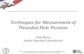 Techniques for Measurement of Threaded Hole Position Hole Location Study - Sandia Natl Lab.pdf · Techniques for Measurement of Threaded Hole Position Tony Bryce Sandia National Laboratories