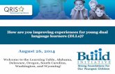 How are you improving experiences for young dual language ... · PDF fileachievement in EnglishECLS-K data analysis. Espinosa, et al., ... programs for K-12 DLLs. ... programs to enroll