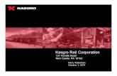 Kasgro Rail Corporation - · PDF fileKasgro Rail Corporation 121 Rundle Road New Castle, PA 16102 Ken Heydorn, Vice President –Sales ... Acceptance criteria will be AWS D15.1 –Railroad