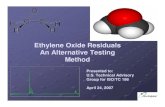 Ethylene Oxide Residuals An Alternative Testing Method and White... · Ethylene Oxide Residuals An Alternative Testing ... analysis of water content in polymers to ... than GC methods.