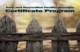 Park and Recreation Facility Manager Certificate Program GLPTI_FacilityManagementCertificateProgram... · The Certificate in Park and Recreation Facility Management is a two-year