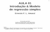 1 AULA 01 Introdução & Modelo de regressão · PDF fileAULA 01 Introdução & Modelo de regressão simples Ernesto F. L. Amaral 15 de julho de 2013 Análise de Regressão Linear
