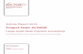 Project-Team ALPAGE - Inria · PDF fileProject-Team ALPAGE ... 4.6.Experimental and quantitative linguistics8 ... scheme for linguistic resources, and document content,