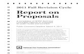 2011 Fall Revision Cycle Report on Proposals - NFPA · PDF fileInformation on NFPA Codes and Standards Development I. Applicable Regulations. The primary rules governing the processing
