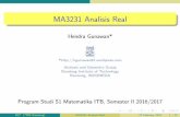 MA3231 Analisis Real · PDF fileMA3231 Analisis Real Hendra Gunawan* *  Analysis and Geometry Group Bandung Institute of Technology Bandung, INDONESIA
