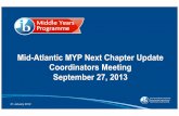 Mid-Atlantic MYP Next Chapter Update Coordinators  · PDF fileMid-Atlantic MYP Next Chapter Update Coordinators Meeting September 27, 2013 01 January 2012