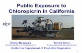 Public Exposure to Chloropicrin in CaliforniaA).pdf · 1 Public Exposure to Chloropicrin in California Sheryl Beauvais Worker Health and Safety Branch Terrell Barry Environmental