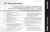 Instrucciones para la instalación, operación y ... · PDF fileInstrucciones para la instalación, operación y mantenimiento de Baterías Tubulares de Plomo - Ácido en Servicio