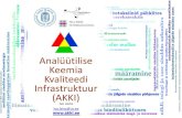 Analüütilise Keemia Kvaliteedi Infrastruktuur (AKKI) ütiline-  · PDF fileAKKI Eesmärk Koordineerida ja jagada analüütilise keemia aparatuuri ning oskusteavet teadusasutustele