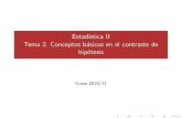 Estadística II Tema 2. Conceptos básicos en el contraste ...halweb.uc3m.es/esp/Personal/personas/aarribas/eng/docs/estII/tema2.… · Tema 2. Conceptos b asicos en el contraste
