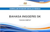 BAHASA INGGERIS SK -   · PDF filekementerian pelajaran malaysia ... dokumen standard kurikulum standard sekolah rendah (kssr) bahasa inggeris sk tahun empat ... memelihara satu