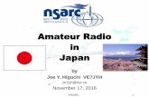 Amateur Radio in Japan - N.S.A.R.C · PDF fileNov. 17, 2016 NSARC 2 Amateur Radio in Japan Outline Joe’s Personal History Outline of Japan – Geography, Culture, etc. Hams in Japan