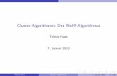 Cluster-Algorithmen: Der Wolﬀ-Algorithmusicp/mediawiki/images/0/02/Hs0910... · Ubersicht¨ I 1 Einleitung 2 Theorie 3 Wolﬀ-Algorithmus 4 Beispielimplementierung 5 Erweiterung