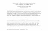 Protecting Privacy in an Information Age - nyu. · PDF fileand analysis of information, by enabling profiling, ... daycare providers, ... system characteristics,