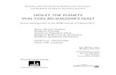 HOLST THE PLANETS WALTON BELSHAZZAR’S FEAST · PDF fileProgramme 3 The Planets Op.32 Holst I. Mars, the Bringer of War II. Venus, the Bringer of Peace III. Mercury, the Winged Messenger