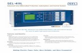 411L Flyer A3 - Sekonder · PDF fileThe SEL-411L protects up to four terminal lines and, with dual CT and PT inputs, can be applied on breaker-and-a-half bus configurations. Efficiently