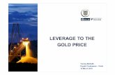 LEVERAGE TO THE GOLD PRICE - · PDF fileLEVERAGE TO THE GOLD PRICE Tommy McKeith Paydirt Conference – Perth 15 March 2010. 2 ... Aruntani Canteras del Hallazgo – 12,700Ha MINING