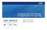 Creating a Service-Oriented IT Organization through ITIL EMC World - ITIL.pdf · Creating a Service-Oriented IT Organization through ITIL ... Service Design – Translate strategy