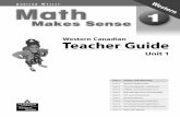 Western Canadian Teacher Guide - SD67 (Okanagan Skaha ...sd67.bc.ca/.../math1/gr01_wcp_units/math_gr01_wcp_unit01.pdf · Addison Wesley Math Makes Sense 1prior to publication.Their