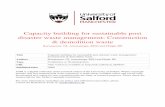 Capacity building for sustainable post disaster waste …usir.salford.ac.uk/9817/1/capacity.pdf · Capacity building for sustainable post disaster waste management: construction &