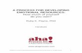 A PROCESS FOR DEVELOPING EMOTIONAL RESOURCES: How much · PDF fileHandouts for A Process for Developing Emotional Resources © 2013 by aha! ... A PROCESS FOR DEVELOPING EMOTIONAL RESOURCES: