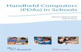 Handheld Computers (PDAs) in Schools -  · PDF filecollaborative development involving partners from ... reference tool, ... product came from a company called Palm