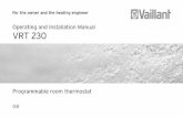 Operating and Installation Manual VRT 230 Equipment... · 5 Vaillant warranty, 6 Recycling and disposal. VRT 230 Installation Manual 19 Installation manual 7 Information on installa-tion