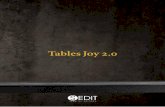 Tables Joy 2 - SEDIT  · PDF file4 - 5 Tables Joy 2.0 The new collection 2015 Lo stile e la qualità italiani. I materiali tattili come il legno antico, il vetro e l’acciaio