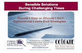 Should I Stay or Should I Go?- Commercial Lease Exit ... · PDF fileSensible Solutions During Challenging Times Should I Stay or Should I Go?- Commercial Lease Exit Strategies Presented