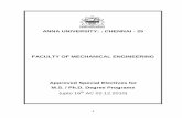 FACULTY OF MECHANICAL ENGINEERING - Anna … Spl Elective 21.1.11/2. MECHANICAL 07.12... · mass transfer, Ladle injection metallurgy UNIT III LADLE FURNACES AND SECONDARY STEEL MAKING
