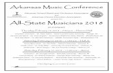 Arkansas Music Conference - asboa.org Program 2018.pdf · Jacob White Bentonville Harrison Bruner Highland ... Piano Bass Eric Watson ... Mark Camphouse and James Curnow to write
