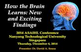 How the Brain Learns: New and Exciting Findingsconference.ntu.edu.sg/asaihl/Documents/PPTs/Keynote 1 Dr David... · How the Brain Learns: New and Exciting Findings. ... Writing by