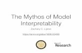 The Mythos of Model Interpretability - zacklipton.comzacklipton.com/media/papers/mythos-of-model-interpretability... · The Mythos of Model Interpretability ... Transferability ...