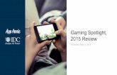 Gaming Spotlight, 2015 Review - s3. · PDF fileIDC U.S. Gamer Survey, 3Q15 (n = 5,687); App Annie Intelligence, ... • Across handheld, PC and Mac and home console games, users spend