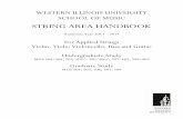 STRING AREA HANDBOOK - Western Illinois · PDF fileSTRING AREA HANDBOOK Academic Year 2013 – 2014 For Applied Strings Violin, Viola, Violoncello, ... Violin Repertoire Requirements