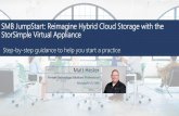 SMB JumpStart: Reimagine Hybrid Cloud Storage with · PDF fileStorage with the StorSimple Virtual Appliance Session 3 ... Third lesson: Configuring StorSimple as a File ... SMB JumpStart: