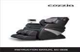 INSTRUCTION MANUAL EC-363E - · PDF fileINSTRUCTION MANUAL EC-363E. Table of Contents Thank you for purchasing the EC-363E Massage chair. ... Shiatsu, Rolling, Vibration and Air Massage